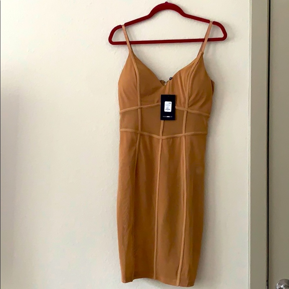 Tan Mesh Dress